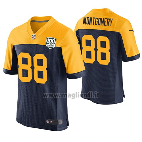 Maglia NFL Game Green Bay Packers Ty Montgomery 100th Anniversary Blu